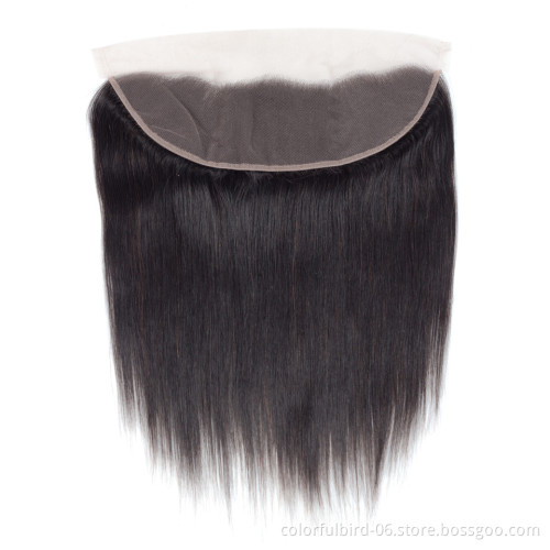 Free Sample Straight Virgin Hair 13*4 frontal straight human hair Extensions Double Drawn Italian hair Weave